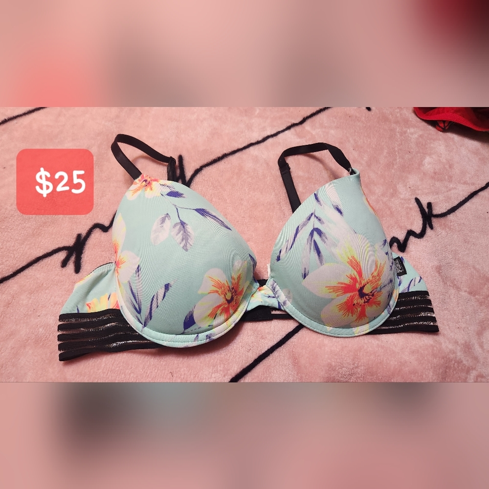 Pink push up bra